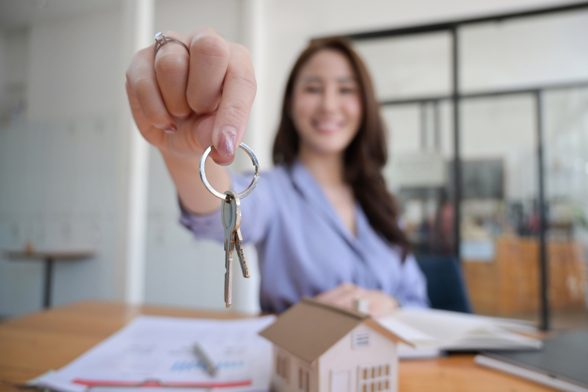 Photo d'un porte clé en forme de maison